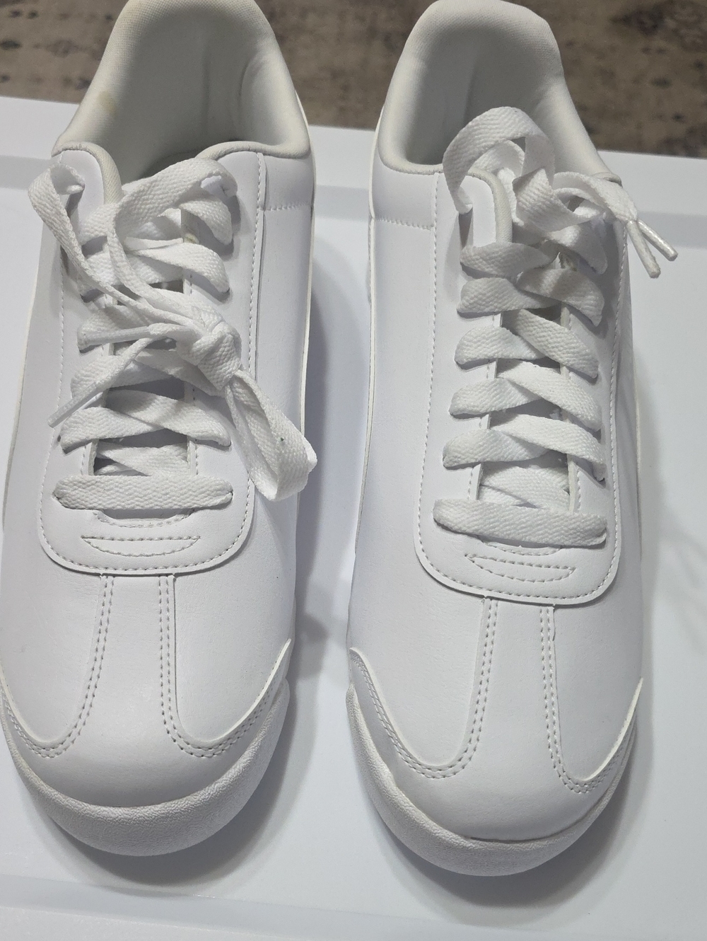 Puma White Low-Top Lace-Up Sneakers